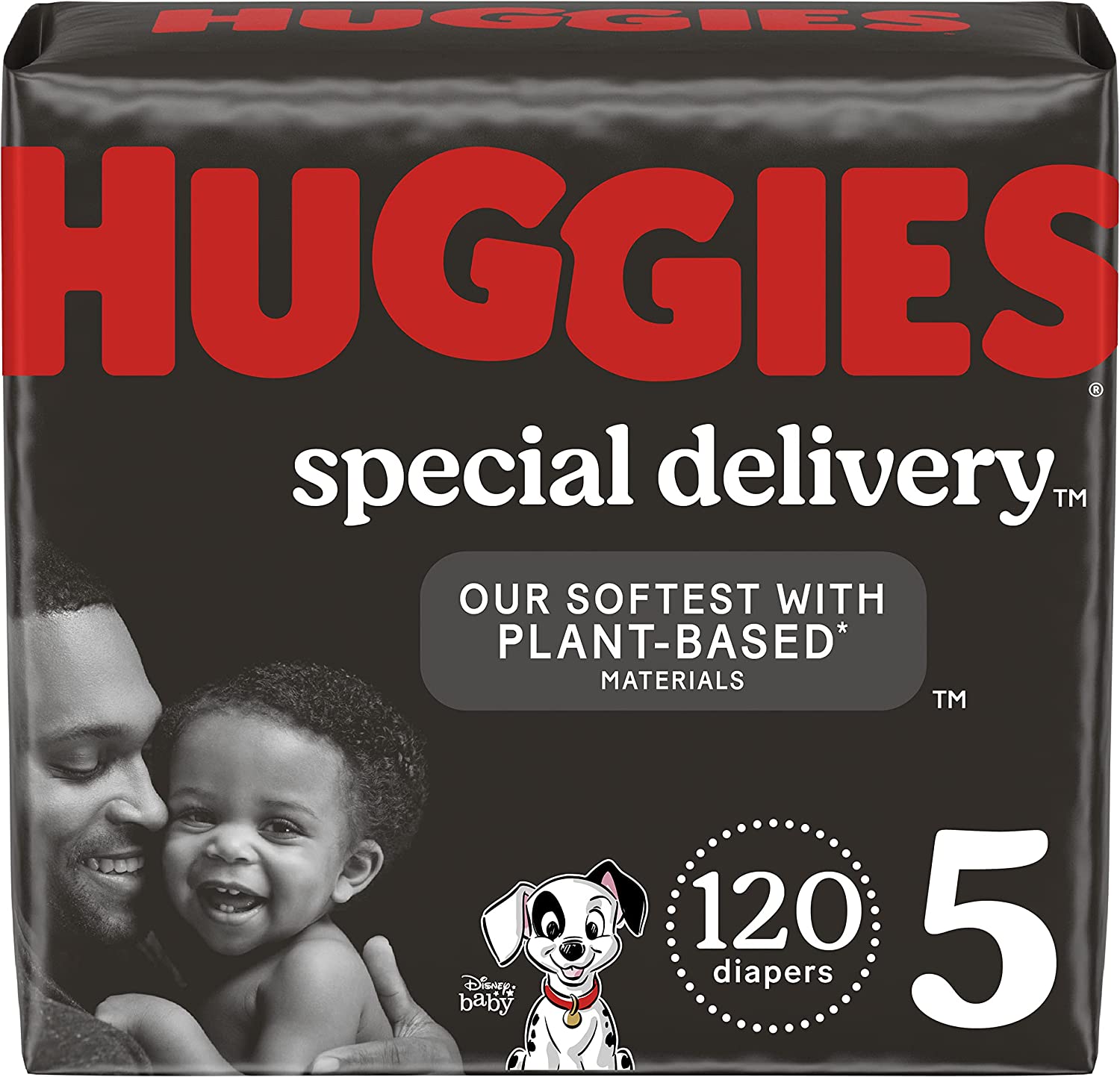 230816032103181_1 Hypoallergenic Baby Diapers Size 5 (27+ lbs), Huggies Special Delivery, Fragrance Free, Safe for Sensitive Skin, 120 Ct - Image 1